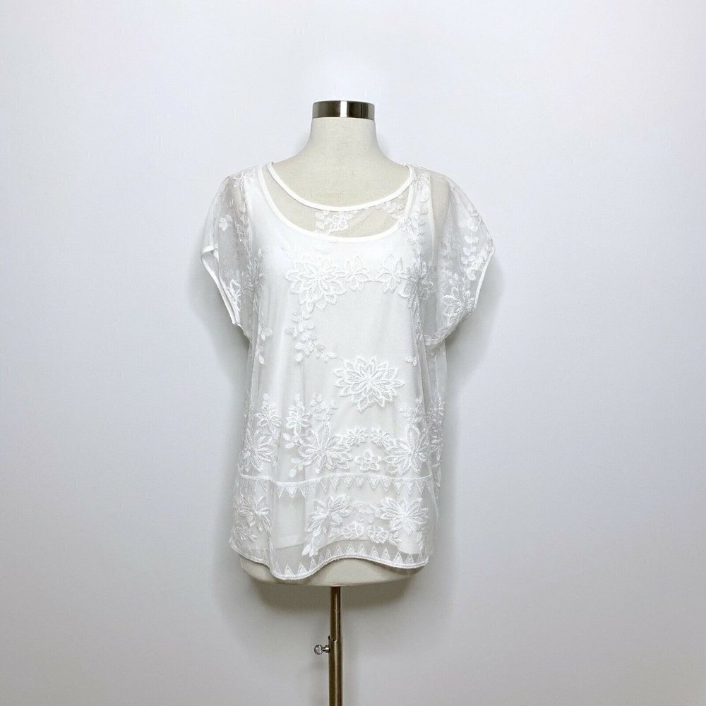 Conrad C‎ Collection Top Size XS White Tank Sheer O